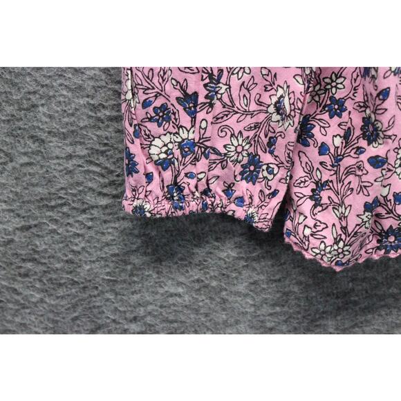 Roller Rabbit Top Girls Size 12 Pink Floral Collar Long Sleeves - Picture 4 of 6